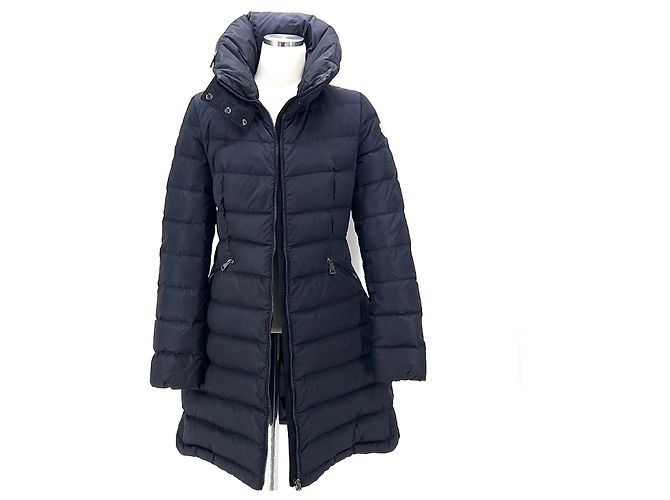 Moncler Flamette Lange Daunenjacke Navy - Ansicht 4