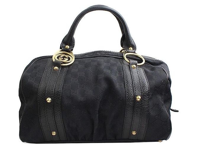 Gucci Borsa tote in jacquard nero - vista 3
