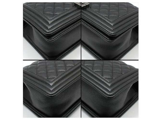 Chanel Borsa a tracolla Internal Chip/ Black Caviar Boy Bag Medium Nero - vista 9