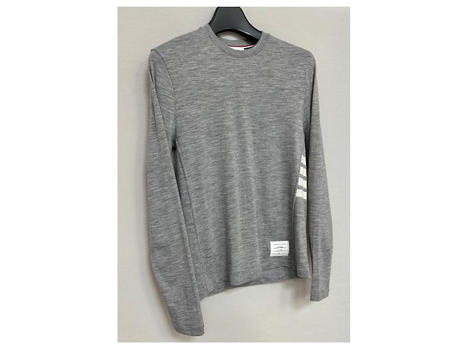 Thom Browne Side Diagonal Wool T-Shirt - view 3