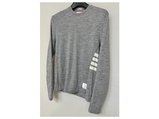Thom Browne Side Diagonal Wool T-Shirt - view 4