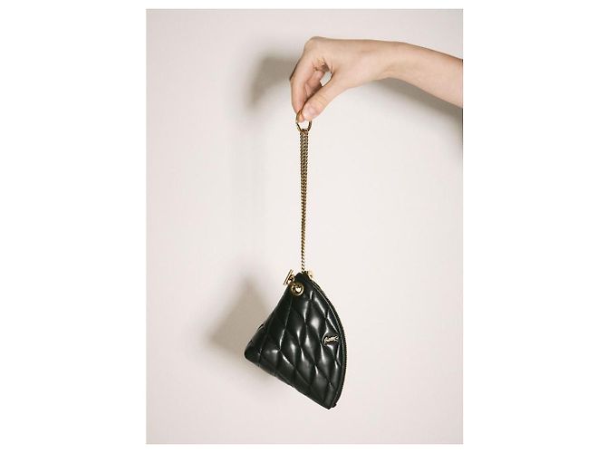 Portafoglio monete SADE TRIANGLE in agnello Saint Laurent AAAJU Nero - vista 12