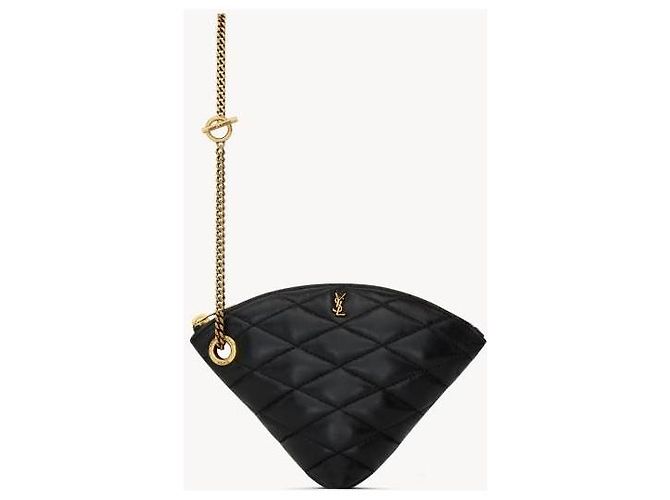 Portafoglio monete SADE TRIANGLE in agnello Saint Laurent AAAJU Nero - vista 13
