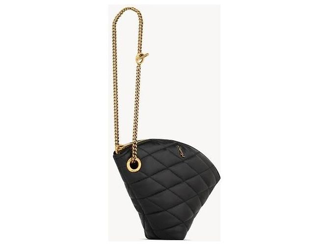 Portafoglio monete SADE TRIANGLE in agnello Saint Laurent AAAJU Nero - vista 14