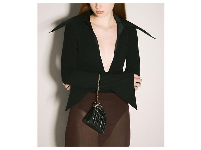 Portafoglio monete SADE TRIANGLE in agnello Saint Laurent AAAJU Nero - vista 16