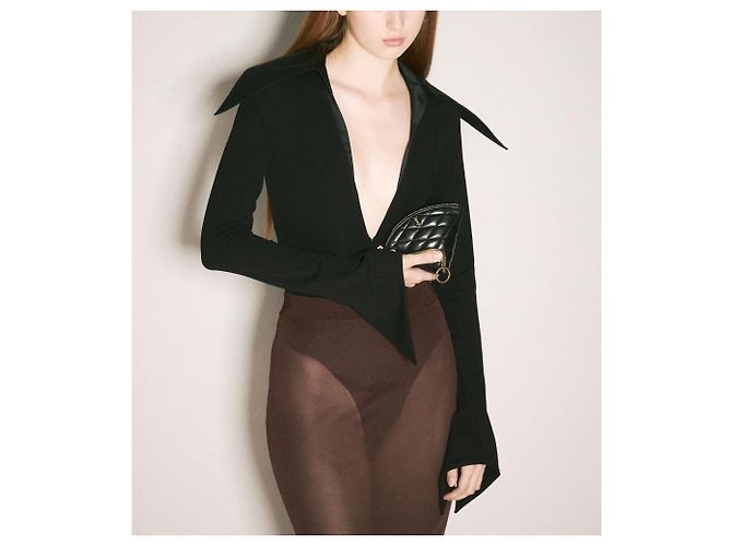 Portafoglio monete SADE TRIANGLE in agnello Saint Laurent AAAJU Nero - vista 18