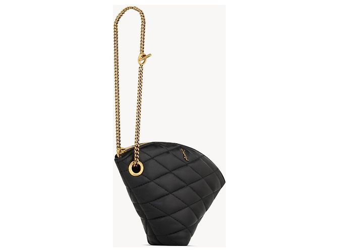 Portafoglio monete SADE TRIANGLE in agnello Saint Laurent AAAJU Nero - vista 4