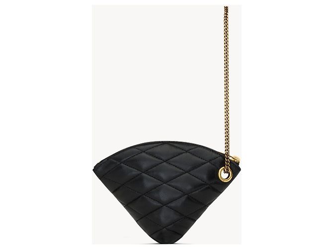 Portafoglio monete SADE TRIANGLE in agnello Saint Laurent AAAJU Nero - vista 5