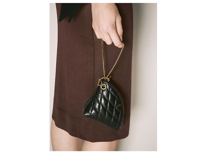 Portafoglio monete SADE TRIANGLE in agnello Saint Laurent AAAJU Nero - vista 7