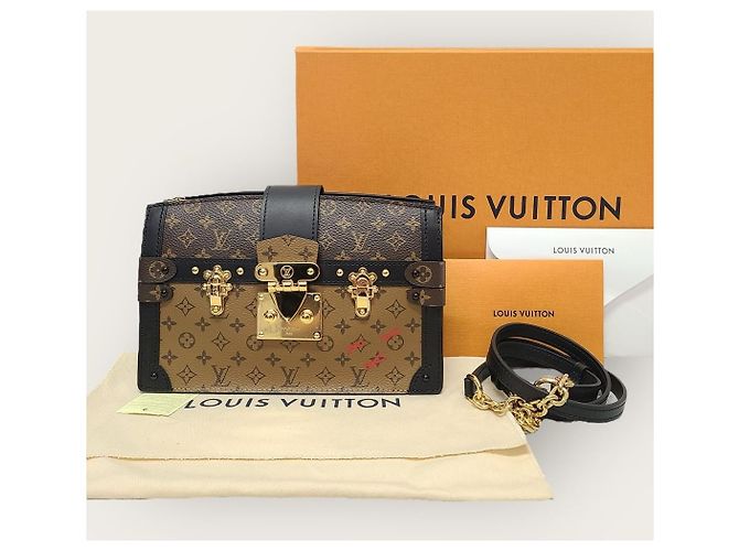 Louis Vuitton Borsa a Spalla Monogram Petite Malle Trunk Marrone - vista 8