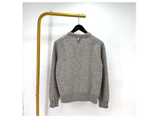 Thom Browne Diagonale Mohair-Strick grau Braun - Ansicht 3