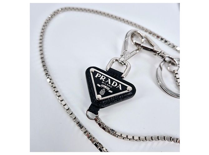 Prada Triangle Logo Metal Keyring Steel Multiple colors - view 3