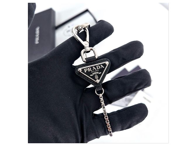 Prada Triangle Logo Metal Keyring Steel Multiple colors - view 5