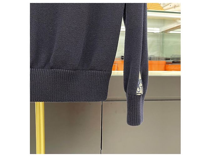 Dior Maglia con inserto Oblique Navy Blu - vista 6
