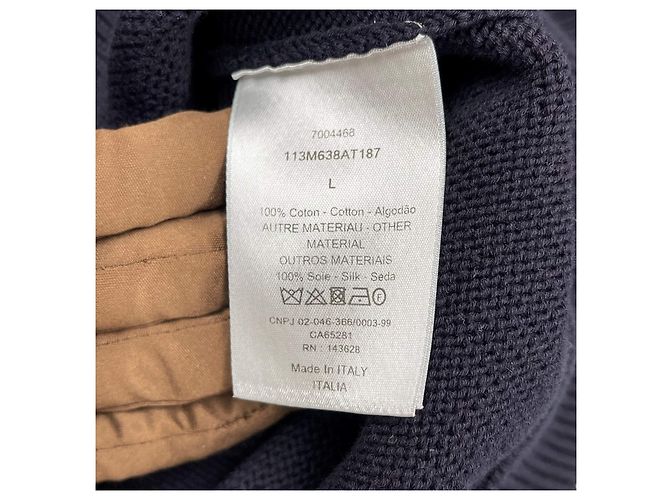 Dior Maglia con inserto Oblique Navy Blu - vista 8