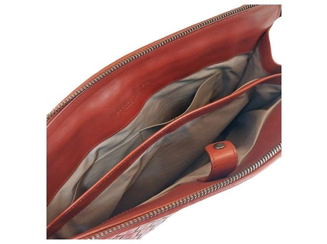 Bottega Veneta Pasta de documentos clutch em couro de bezerro Intrecciato bordô - vista 2