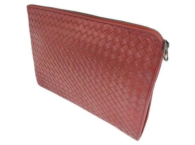 Bottega Veneta Pasta de documentos clutch em couro de bezerro Intrecciato bordô - vista 6