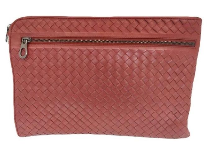 Bottega Veneta Pasta de documentos clutch em couro de bezerro Intrecciato bordô - vista 7