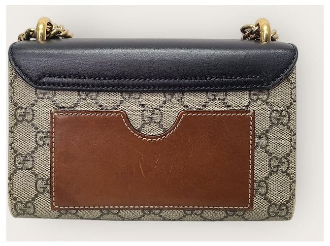 Gucci Piccola borsa a catena in pelle GG Supreme Padlock Nero - vista 5