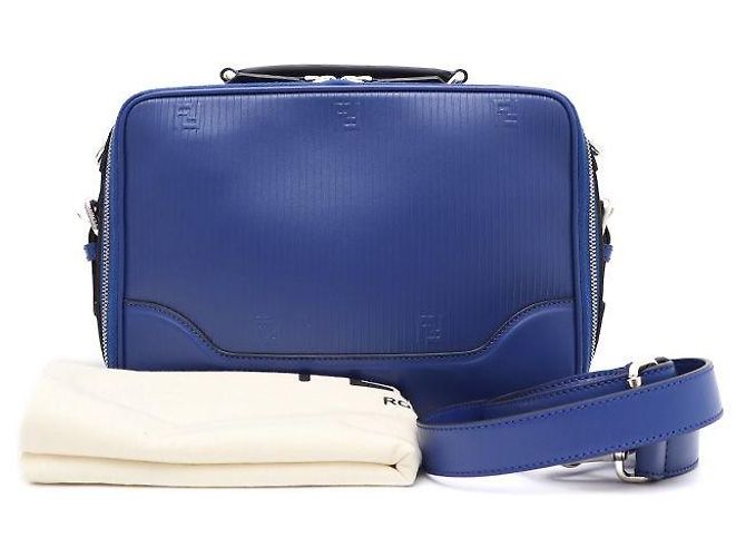 Fendi Borsa messenger e borsa a tracolla con motivo logo FF Blu - vista 10