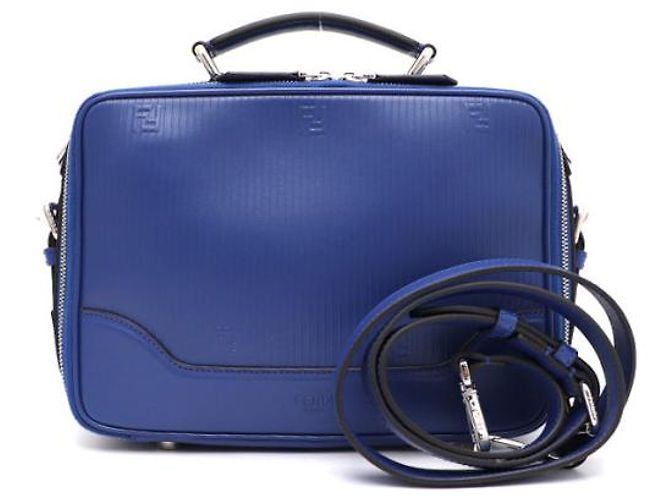 Fendi Borsa messenger e borsa a tracolla con motivo logo FF Blu - vista 11