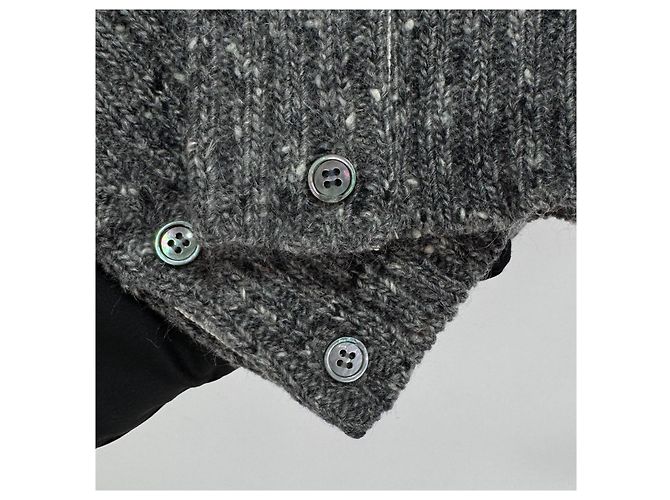 Thom Browne Mohair-Tweed-Cardigan mit diagonalem Armband Grau Braun - Ansicht 9