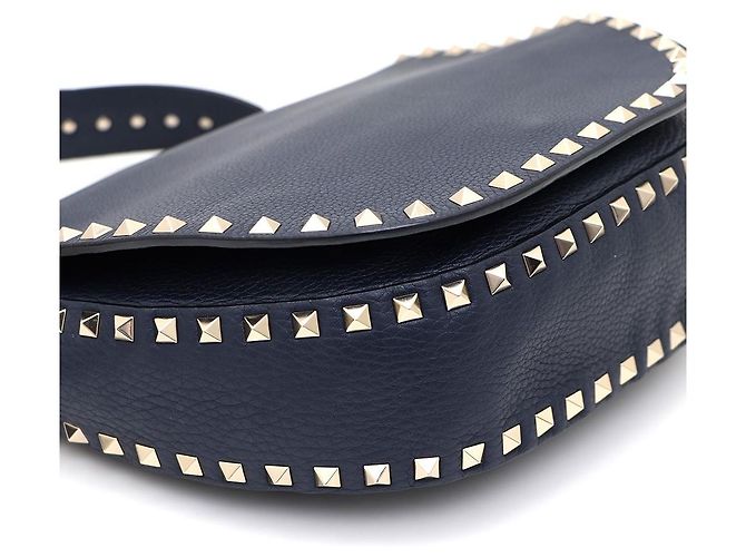 Valentino Bolsa transversal Rockstud meia lua com aba Azul - vista 5