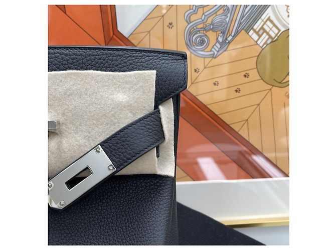 Hermès Kelly Hackado PM Black con incisione argentata Nero - vista 3