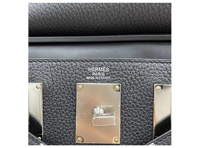 Hermès Kelly Hackado PM Black con incisione argentata Nero - vista 8