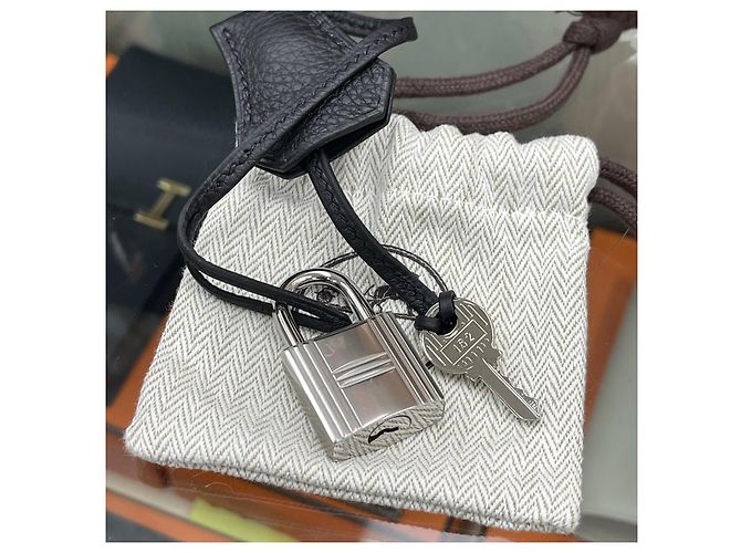 Hermès Kelly Hackado PM Black con incisione argentata Nero - vista 9