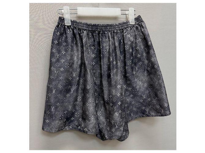 Louis Vuitton Pantalones de seda con monograma Negro - vista 7