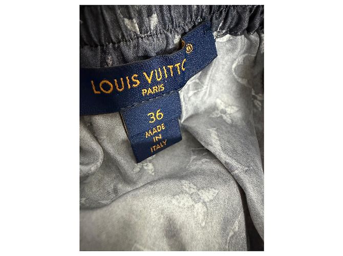 Louis Vuitton Pantalones de seda con monograma Negro - vista 8