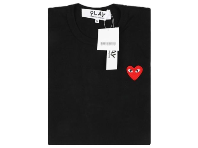 Comme Des Garcons Langarm-T-Shirt mit rotem Patch Schwarz - Ansicht 6
