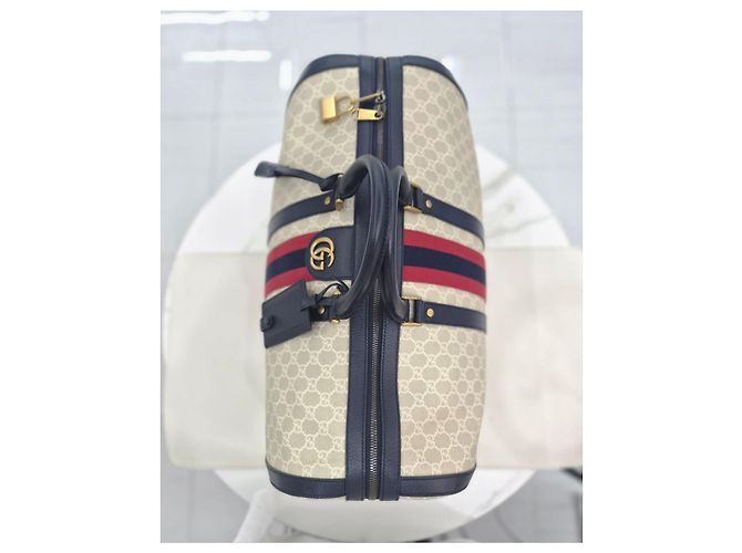 Gucci Borsa da Viaggio Savoy Duffle Blu - vista 11