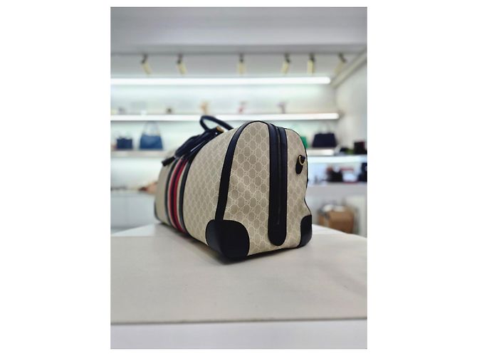 Gucci Borsa da Viaggio Savoy Duffle Blu - vista 12