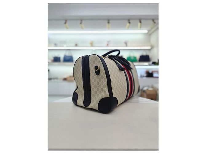 Gucci Borsa da Viaggio Savoy Duffle Blu - vista 13