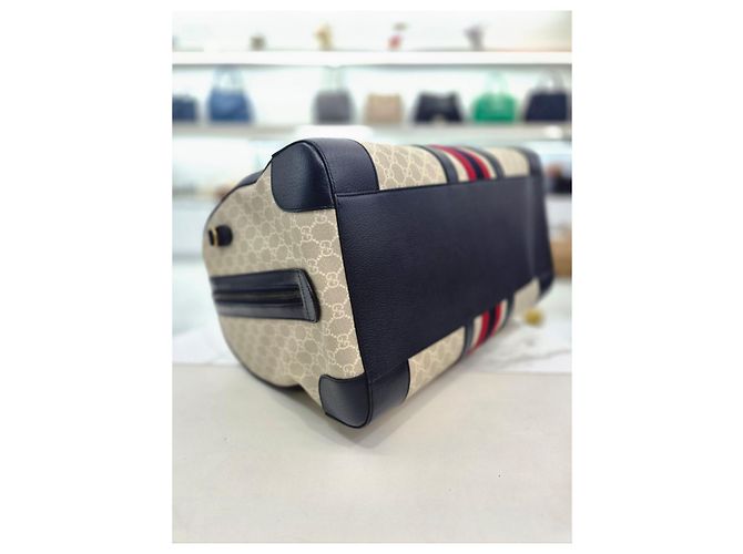 Gucci Borsa da Viaggio Savoy Duffle Blu - vista 16
