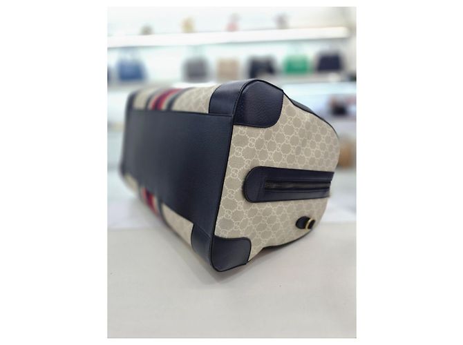 Gucci Borsa da Viaggio Savoy Duffle Blu - vista 17