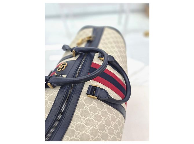 Gucci Borsa da Viaggio Savoy Duffle Blu - vista 22