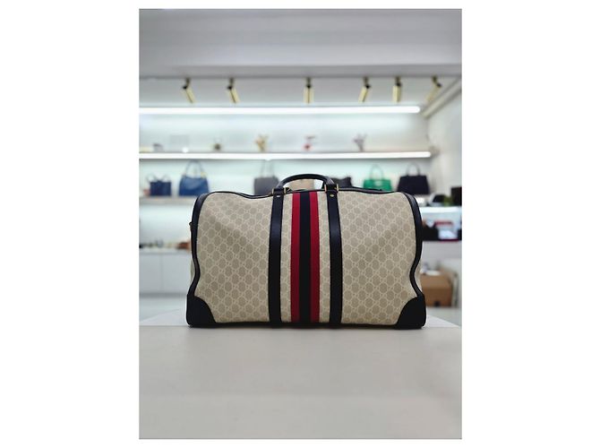 Gucci Borsa da Viaggio Savoy Duffle Blu - vista 6