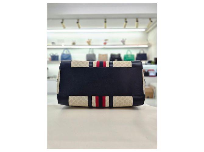 Gucci Borsa da Viaggio Savoy Duffle Blu - vista 7
