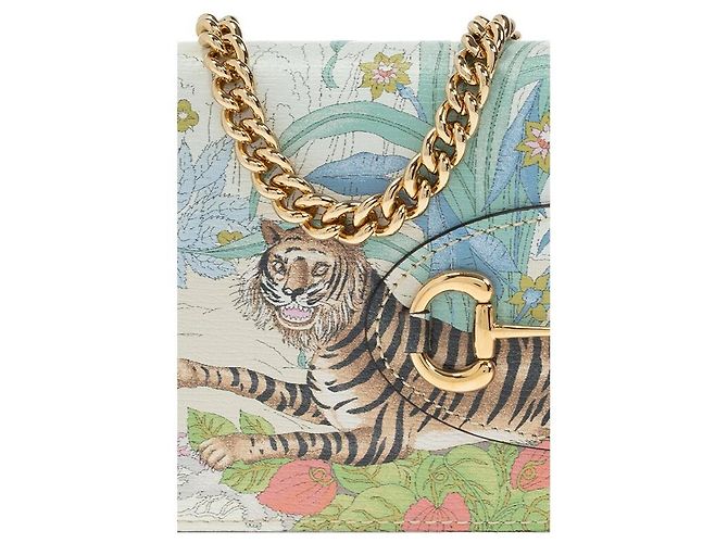 Horsebit 1955 Gucci Borsa a Spalla Portafoglio Horsebit Tiger UTJAC Multicolore - vista 6