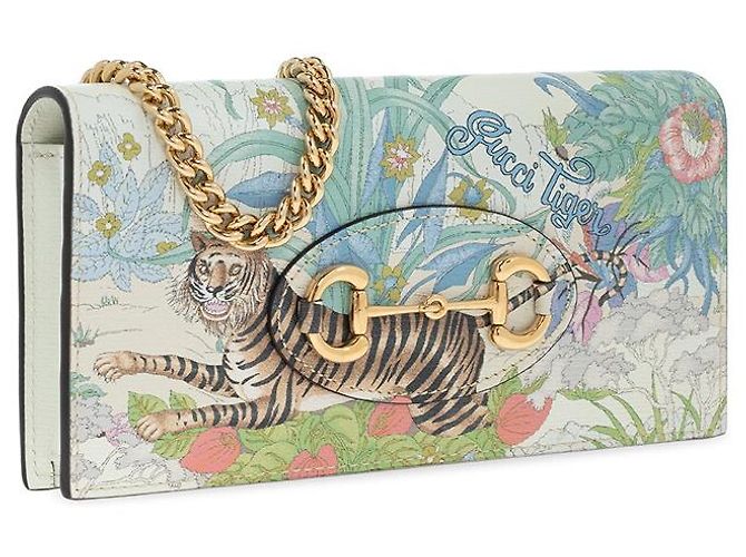 Horsebit 1955 Gucci Borsa a Spalla Portafoglio Horsebit Tiger UTJAC Multicolore - vista 8