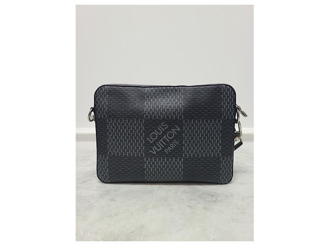 Louis Vuitton Borsa Messenger Trio Cross in Damier Graphite Nero - vista 6