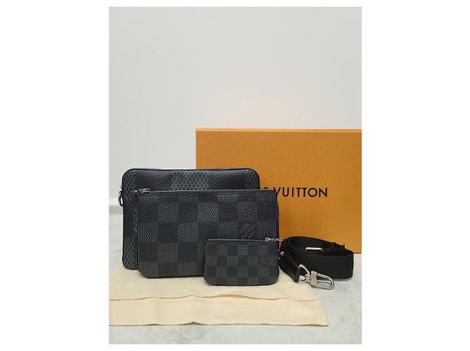 Louis Vuitton Borsa Messenger Trio Cross in Damier Graphite Nero - vista 8