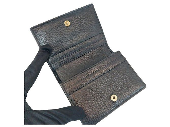 Gucci Tarjetero de cuero negro GG Marmont - vista 5