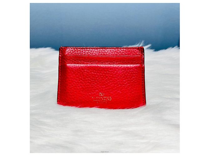 Valentino Portacarte Red Rockstud Rosso - vista 2