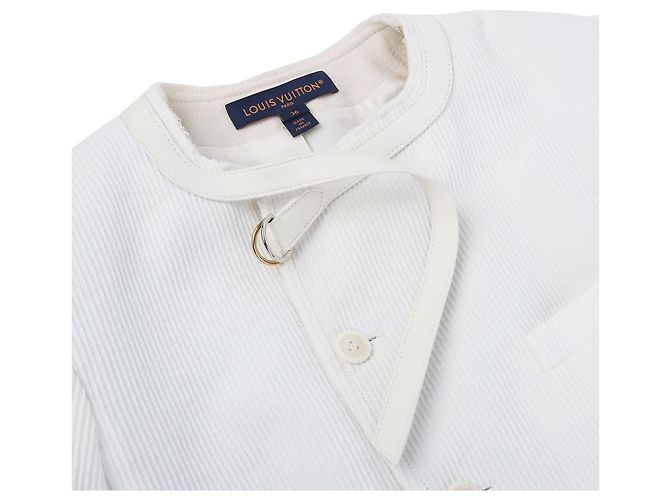 Louis Vuitton Blazer Assimétrico com Detalhes em Couro e Veludo Cotelê Year Invoice) Prata - vista 3