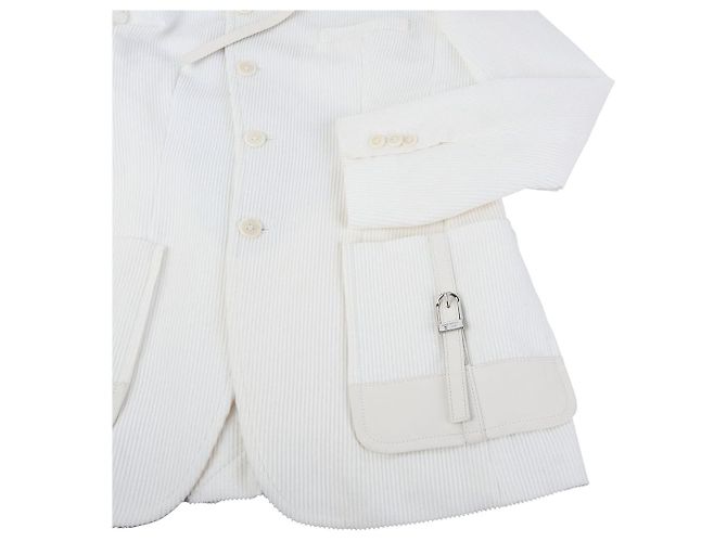 Louis Vuitton Blazer Assimétrico com Detalhes em Couro e Veludo Cotelê Year Invoice) Prata - vista 4