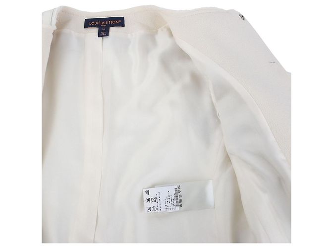 Louis Vuitton Blazer Assimétrico com Detalhes em Couro e Veludo Cotelê Year Invoice) Prata - vista 7